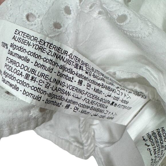 Zara Eyelet Embroidered Ruffle Crop Top Small White Boho Cottage Dainty Coquette - Picture 7 of 8